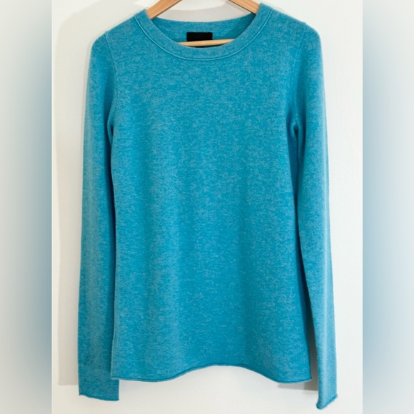 Like-NEW J. Crew Cashmere Sweater. Worn once. Beautiful medium blue color! - Picture 1 of 13